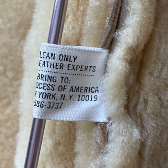 Vintage 1960s Joo Kay Leather Shearling Coat Size 42 Tan Genuine Sheepskin USA - Picture 3 of 12